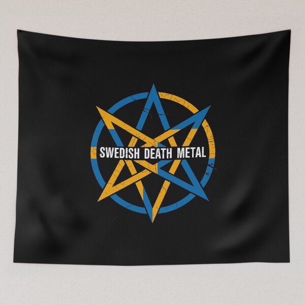 Item preview, Swedish Death Metal – Vintage 80s Heavy Metal Crimson Pentagram Design designed and sold by paulo silveira.