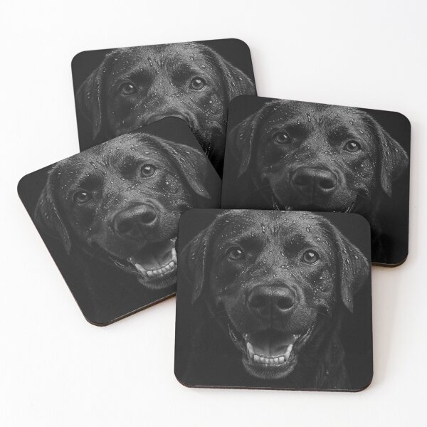 Item preview, Happy Labrador in the Rain – Black & White Dog Portrait designed and sold by TexasDawnDesign.