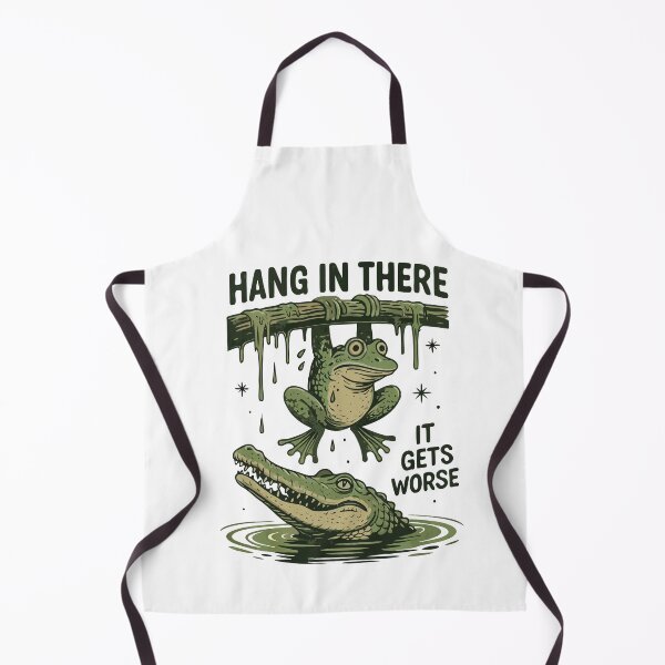 Item preview, Cute Product-Joke Frog and Crocodile- HANG IN THERE IT GETS WORSE designed and sold by Gadget80.