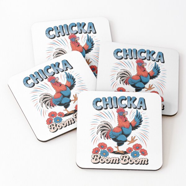 Artikelvorschau, Chicka Boom Boom Patriotisches Hühnerdesign entworfen und verkauft von Vexel Studio.
