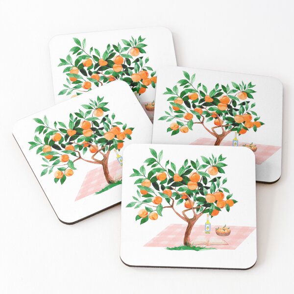 Item preview, Picnic Under a Peach Tree - Aesthetic Country Watercolor designed and sold by ElizabethCoelho.