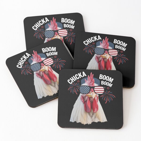 Artikelvorschau, Chicka Boom Boom Patriotisches Hühnerdesign entworfen und verkauft von Vexel Studio.
