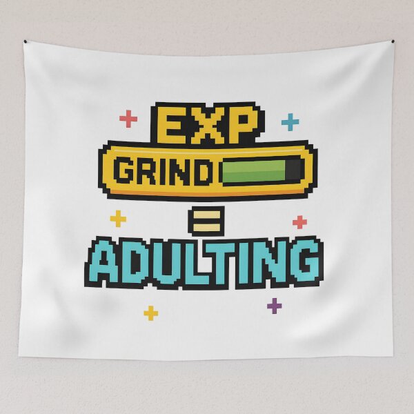 Item preview, Levelling Up Is Just Adulting Pixel Gamer Design designed and sold by The-T-In-Retro.