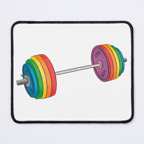 Item preview, Rainbow colored weights barbell designed and sold by elkuni.