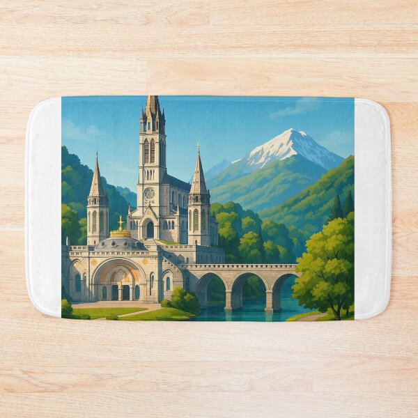 Item preview, Sanctuary of Our Lady of Lourdes by River Gave, France designed and sold by Aryabek.