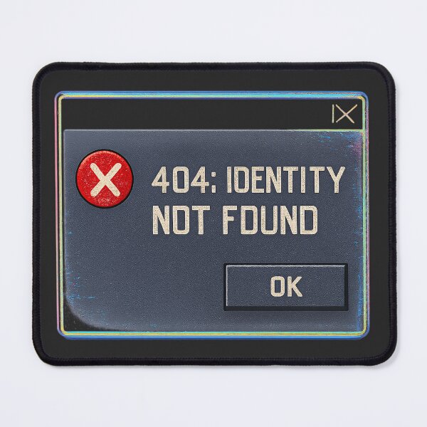 Item preview, 404 Identity Not Found – Glitchcore Cyberpunk Techwear Graphic Design designed and sold by CreativeVisionsHub.