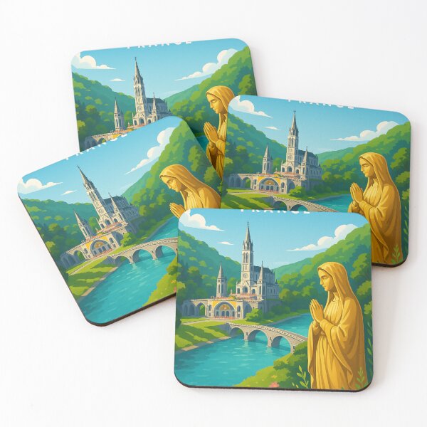 Item preview, Lourdes Sanctuary with Statue of Virgin Mary, France designed and sold by Aryabek.