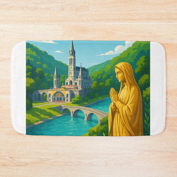 Item preview, Lourdes Sanctuary with Statue of Virgin Mary, France designed and sold by Aryabek.