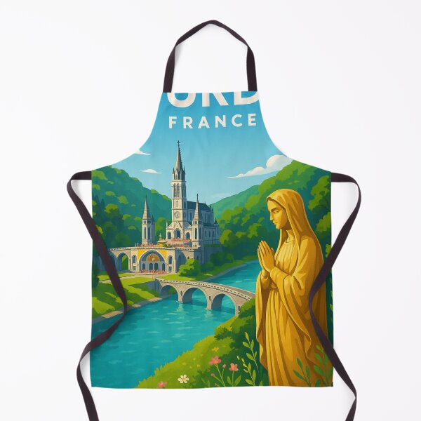 Item preview, Lourdes Sanctuary with Statue of Virgin Mary, France designed and sold by Aryabek.
