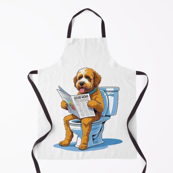 Item preview, Funny Bernedoodle on Toilet Cartoon – Human-Like Dog Humor designed and sold by Fredster1966.