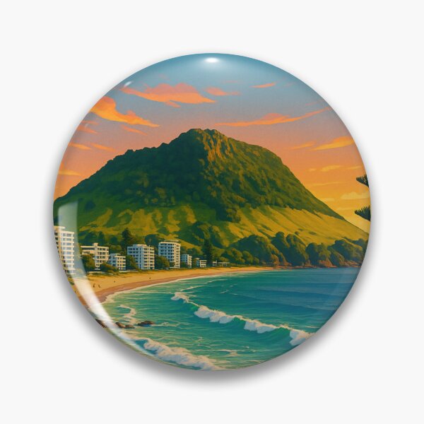 Item preview, Tauranga Beachfront and Mount Maunganui at Sunset designed and sold by Aryabek.