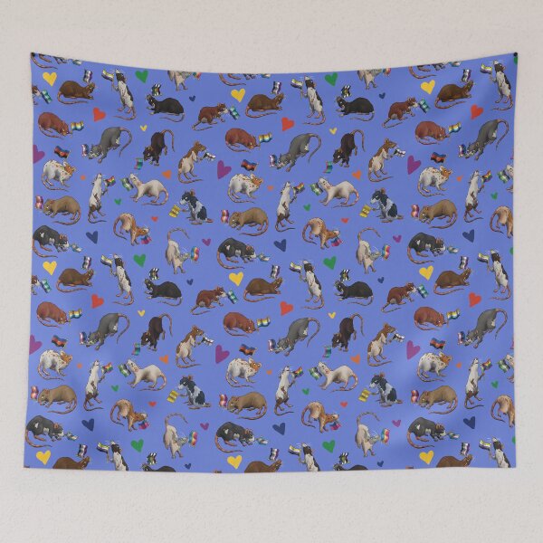 Item preview, Pride rat parade (blue background) designed and sold by RootSpellStudio.