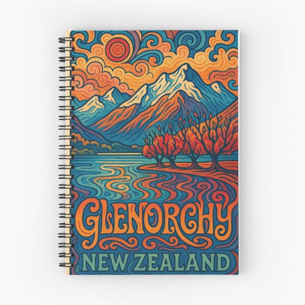 Item preview, Glenorchy Mountains and Lake Wakatipu in Psychedelic Colors designed and sold by Aryabek.