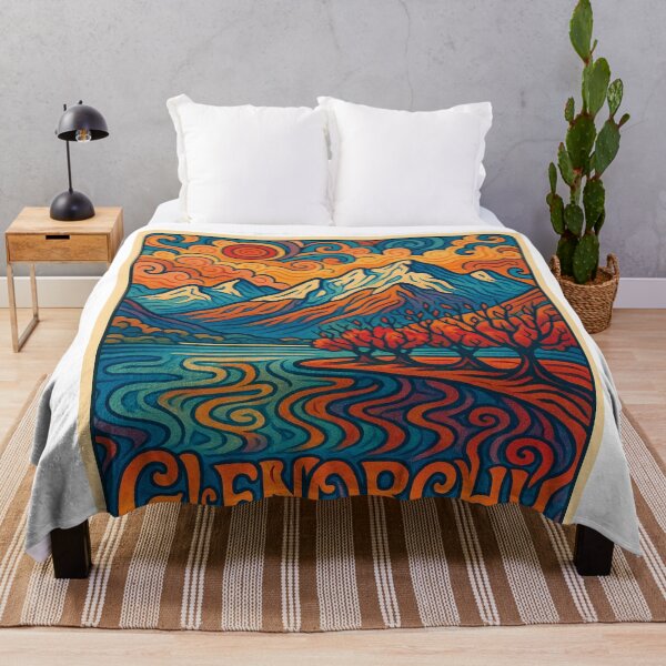 Item preview, Glenorchy Mountains and Lake Wakatipu in Psychedelic Colors designed and sold by Aryabek.