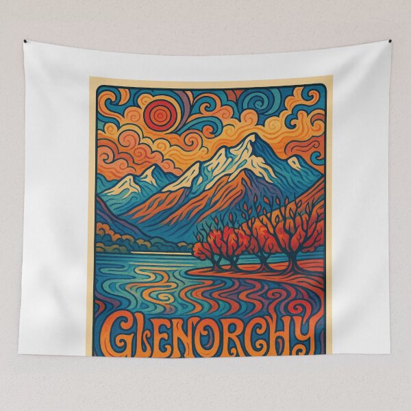Item preview, Glenorchy Mountains and Lake Wakatipu in Psychedelic Colors designed and sold by Aryabek.