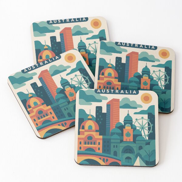 Item preview, Melbourne Cityscape with Flinders Street Station and Yarra River designed and sold by Aryabek.