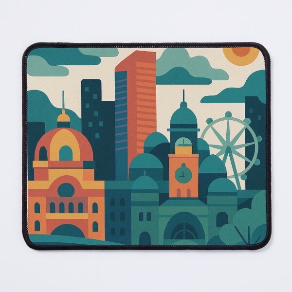 Item preview, Melbourne Cityscape with Flinders Street Station and Yarra River designed and sold by Aryabek.