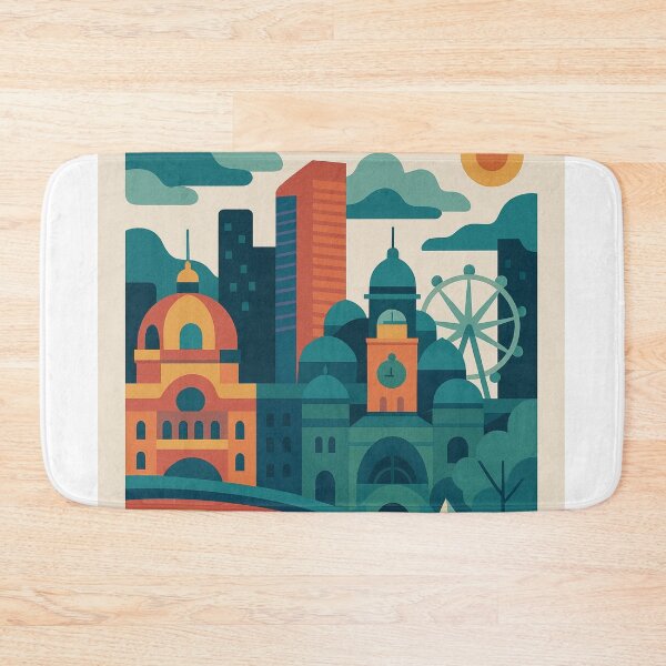 Item preview, Melbourne Cityscape with Flinders Street Station and Yarra River designed and sold by Aryabek.