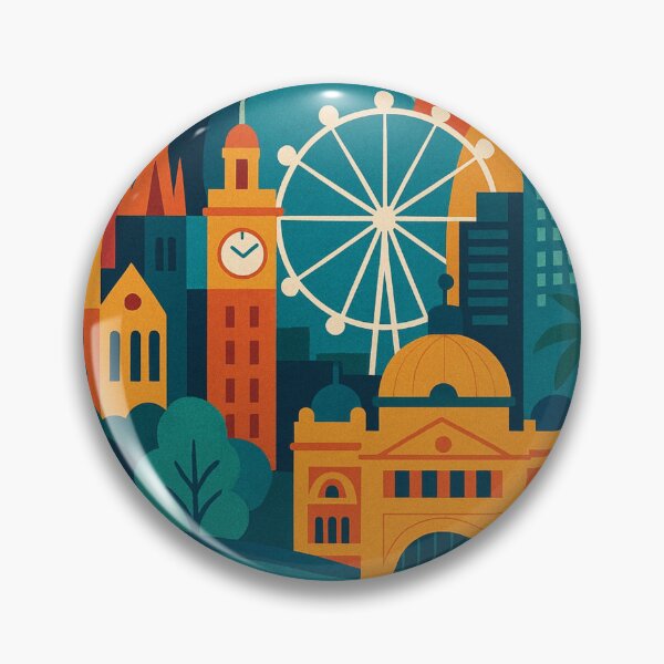 Item preview, Melbourne Skyline with Flinders Street and Melbourne Star designed and sold by Aryabek.