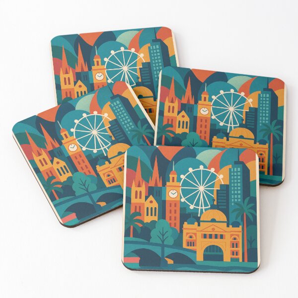 Item preview, Melbourne Skyline with Flinders Street and Melbourne Star designed and sold by Aryabek.