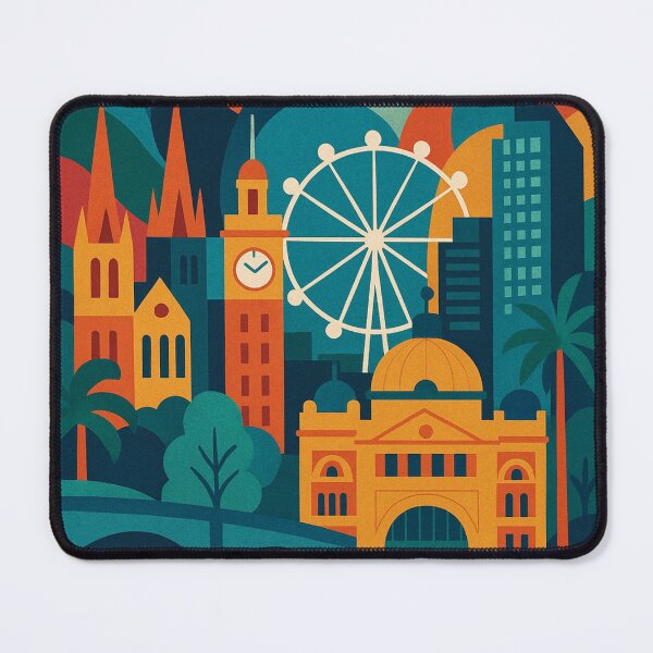 Item preview, Melbourne Skyline with Flinders Street and Melbourne Star designed and sold by Aryabek.