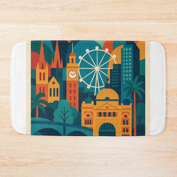 Item preview, Melbourne Skyline with Flinders Street and Melbourne Star designed and sold by Aryabek.