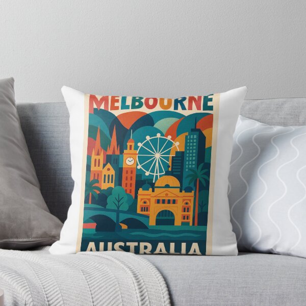 Item preview, Melbourne Skyline with Flinders Street and Melbourne Star designed and sold by Aryabek.