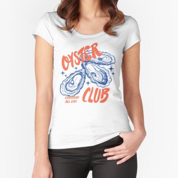 Vista previa del artículo con la obra «Oyster Club Amante de los mariscos Gourmet Retro Vintage Costero», diseñado y vendido por CutenessKlub.