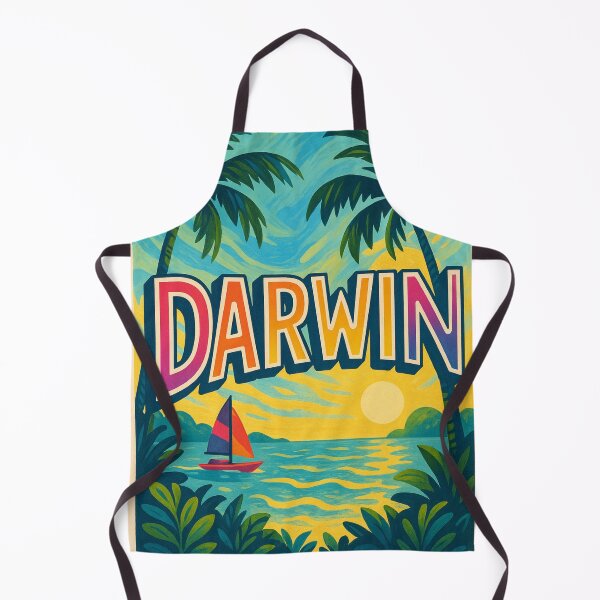 Item preview, Sunset Over Darwin Harbour with Palm Trees and Sailboat designed and sold by Aryabek.
