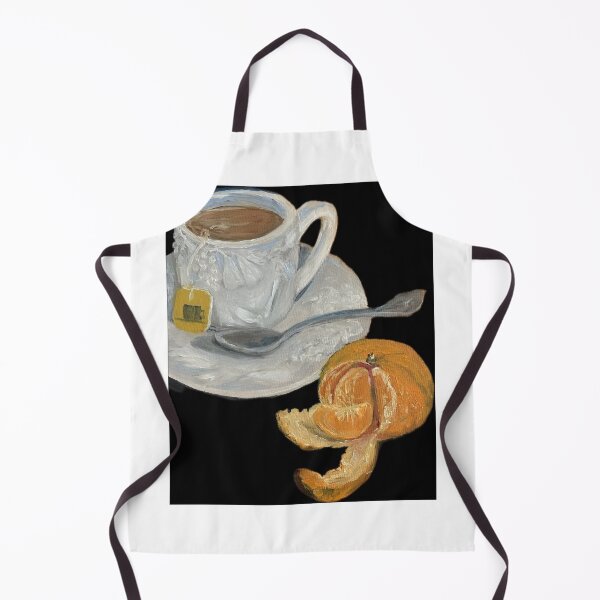 Item preview, Tea and Citrus teacup & orange still life oil painting designed and sold by ArtByAMReisig.