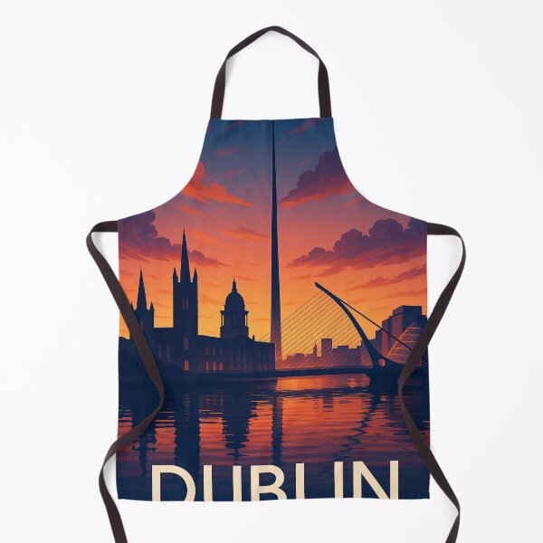 Item preview, Dublin City Skyline Sunset with Samuel Beckett Bridge and Spire designed and sold by Aryabek.