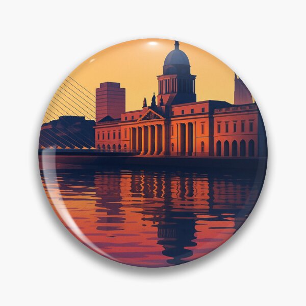 Item preview, Dublin Skyline Waterfront with Custom House and River Liffey at Dusk designed and sold by Aryabek.