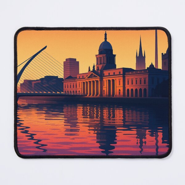 Item preview, Dublin Skyline Waterfront with Custom House and River Liffey at Dusk designed and sold by Aryabek.