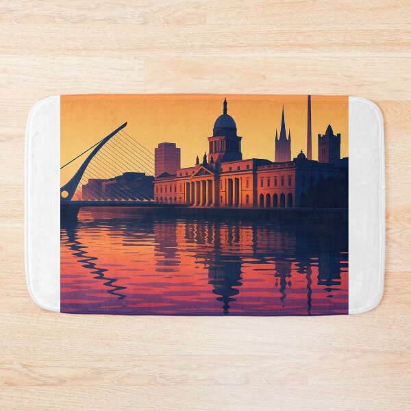Item preview, Dublin Skyline Waterfront with Custom House and River Liffey at Dusk designed and sold by Aryabek.