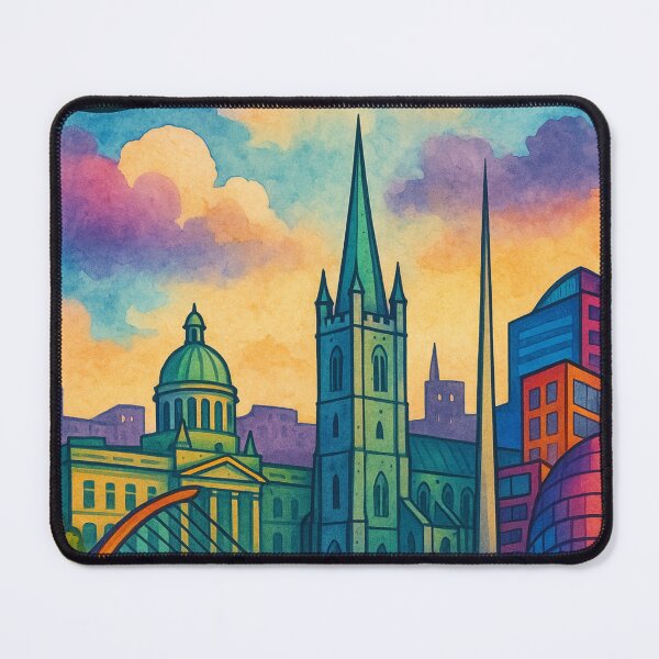 Item preview, Colorful Dublin Skyline with River Liffey and Landmarks designed and sold by Aryabek.