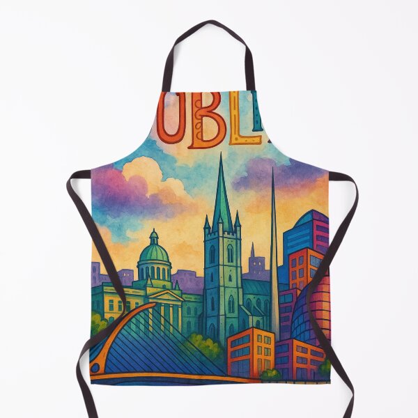 Item preview, Colorful Dublin Skyline with River Liffey and Landmarks designed and sold by Aryabek.