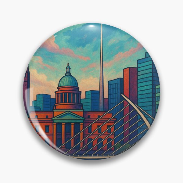 Item preview, Dublin Skyline Cityscape with Custom House and River Reflections designed and sold by Aryabek.