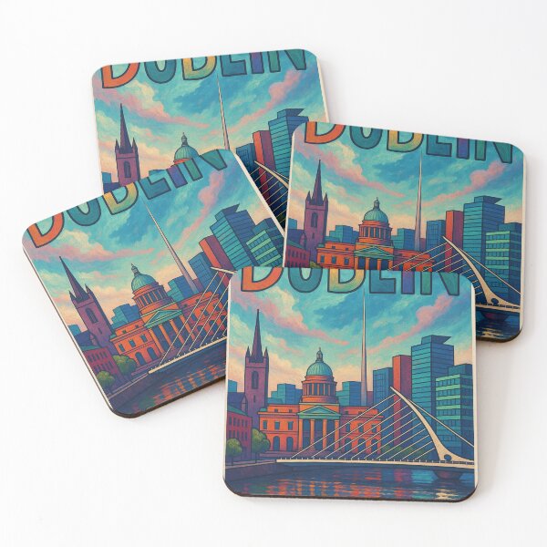 Item preview, Dublin Skyline Cityscape with Custom House and River Reflections designed and sold by Aryabek.