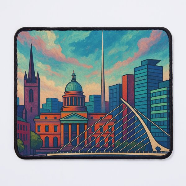 Item preview, Dublin Skyline Cityscape with Custom House and River Reflections designed and sold by Aryabek.