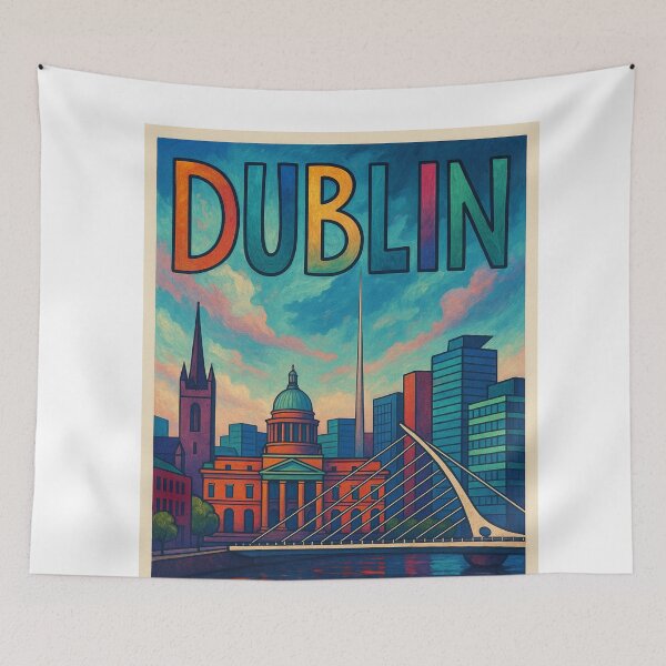 Item preview, Dublin Skyline Cityscape with Custom House and River Reflections designed and sold by Aryabek.