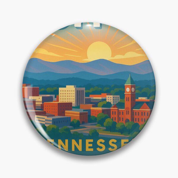 Item preview, Johnson City Skyline with Clocktower and Mountain Sunrise designed and sold by Aryabek.