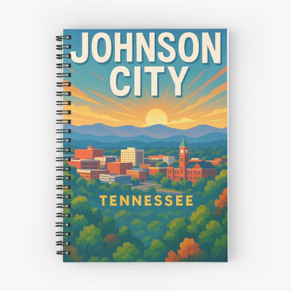 Item preview, Johnson City Skyline with Clocktower and Mountain Sunrise designed and sold by Aryabek.
