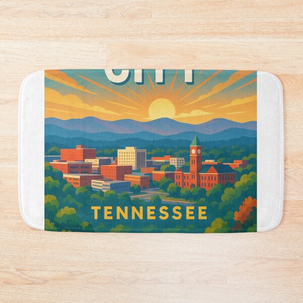 Item preview, Johnson City Skyline with Clocktower and Mountain Sunrise designed and sold by Aryabek.