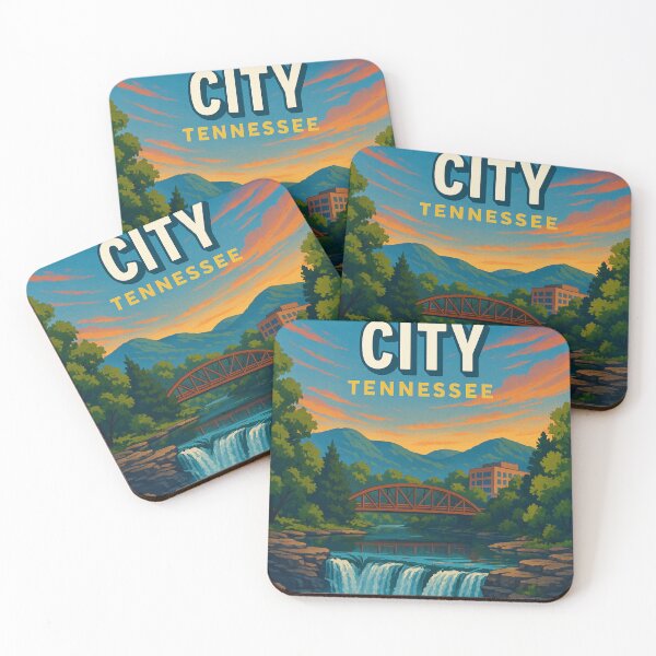 Item preview, Johnson City Waterfall and Mountain Sunset, Tennessee designed and sold by Aryabek.