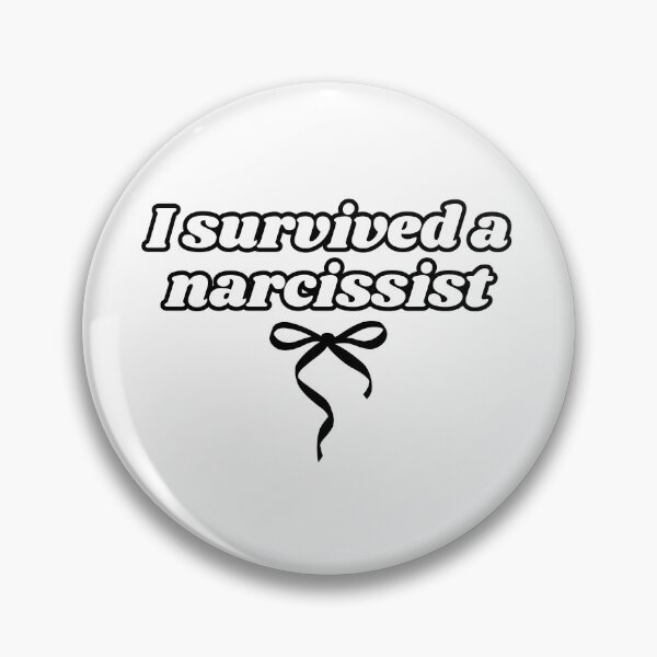Item preview, I survived a narcissist cute black bow - Narcissist Survivor Quote Sticker designed and sold by brodidudie.