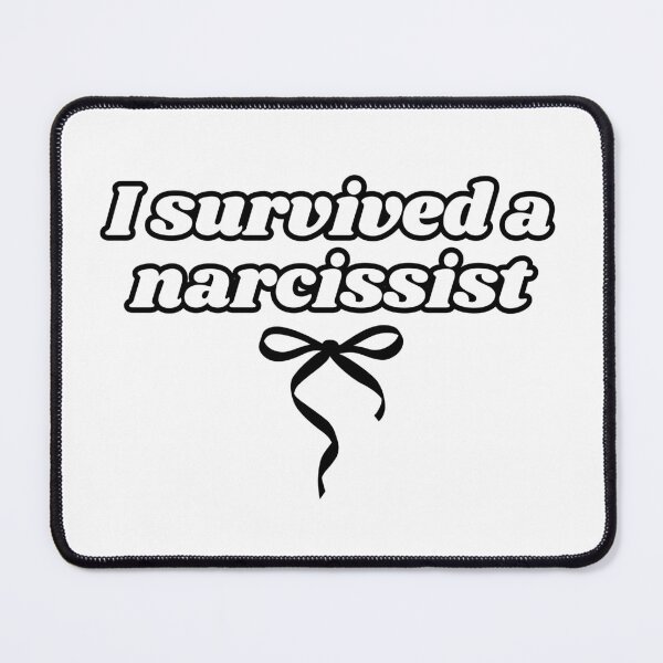 Item preview, I survived a narcissist cute black bow - Narcissist Survivor Quote Sticker designed and sold by brodidudie.
