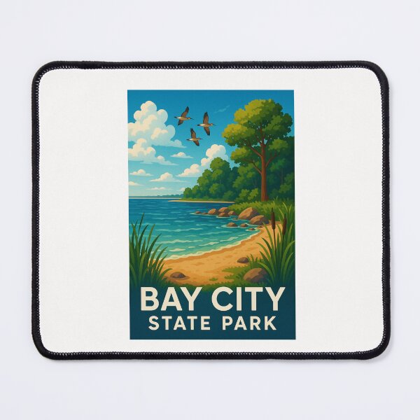 Item preview, Sandy Shoreline and Birds at Bay City State Park, Michigan designed and sold by Places On Earth.