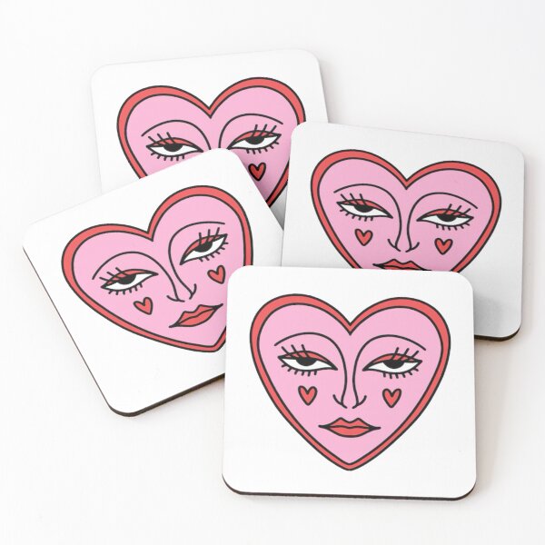 Item preview, heart abstract face art designed and sold by pnkrose.