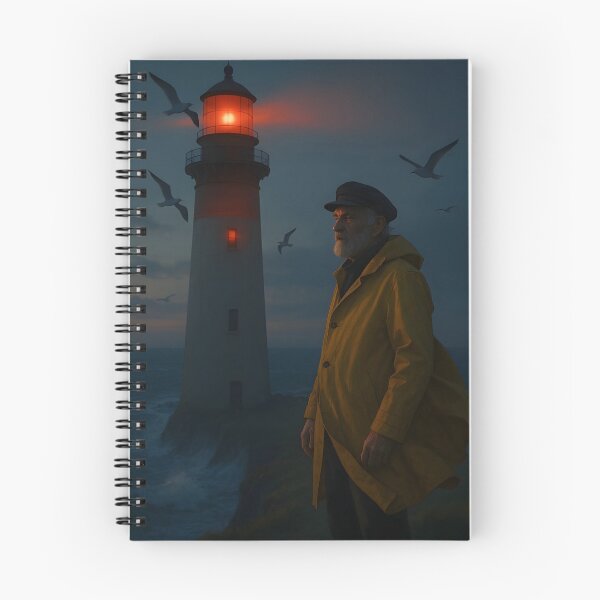 Item preview, Solitary Lighthouse Keeper at Dusk designed and sold by Uglyandcute.