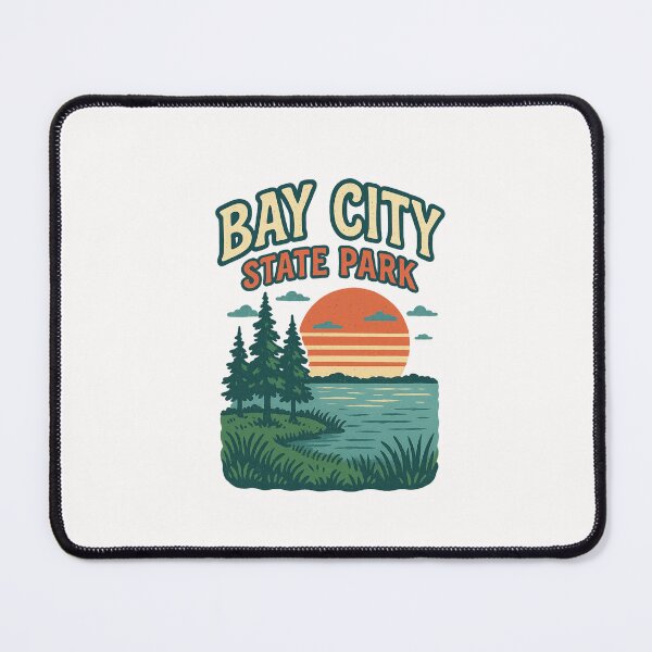 Item preview, Bay City State Park Sunset with Trees and Lake View, Michigan designed and sold by Places On Earth.